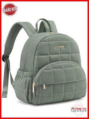 Mini Puffer Backpack with Anti-theft Pocket, Lightweight Quilted Daypack for